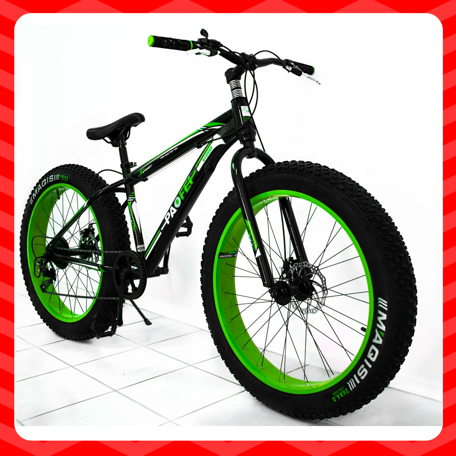 mountain bike green and black
